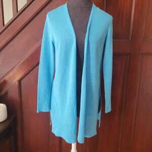 J.Jill Womens XS Petite Open Front Cardigan Sweater Blue Linen/Viscose Blend